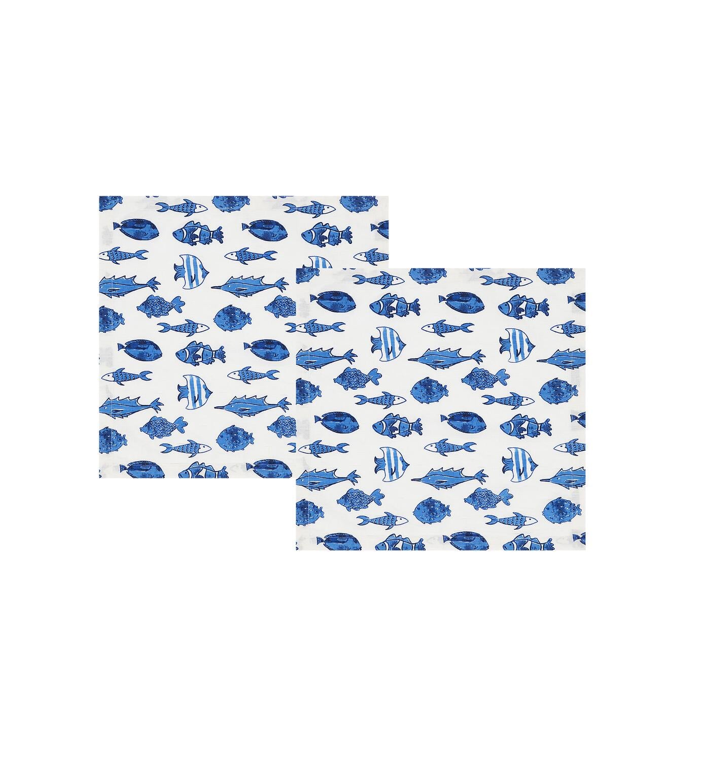 More Fish in The Sea serviet, blå - 2 stk.